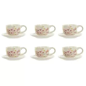 Set aus 6 Teetassen mit Teller Home ESPRIT Gelb Weiß Rosa Lila Metall Dolomite 180 ml von Home ESPRIT, Tassen - Ref: S3054752...