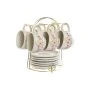 Jeu de 6 tasses avec plat Home ESPRIT Jaune Blanc Rose Lila Métal Dolomite 180 ml de Home ESPRIT, Tasses - Réf : S3054752, Pr...