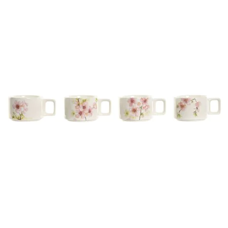 Conjunto de Chávenas de Café Home ESPRIT Branco Cor de Rosa Lilás Metal Bambu Dolomite 260 ml de Home ESPRIT, Canecas - Ref: ...