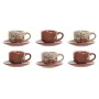 Set di 6 Tazze con Piatto Home ESPRIT Giallo Beige Terracotta Lilla Metallo Dolomite 180 ml di Home ESPRIT, Tazze - Rif: S305...