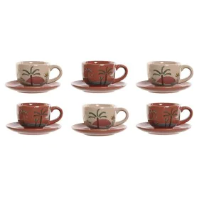 Set aus 6 Teetassen mit Teller Home ESPRIT Gelb Beige Terrakotta Lila Metall Dolomite 180 ml von Home ESPRIT, Tassen - Ref: S...