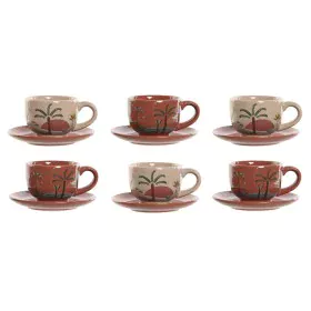 Set of 6 Cups with Plate Home ESPRIT Yellow Beige Terracotta Lilac Metal Dolomite 180 ml by Home ESPRIT, Cups - Ref: S3054757...