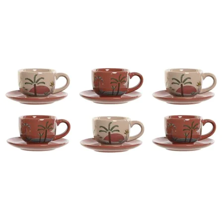 Set di 6 Tazze con Piatto Home ESPRIT Giallo Beige Terracotta Lilla Metallo Dolomite 180 ml di Home ESPRIT, Tazze - Rif: S305...