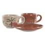 Juego de 6 Tazas con Plato Home ESPRIT Amarillo Beige Terracota Lila Metal Dolomita 180 ml de Home ESPRIT, Tazas - Ref: S3054...