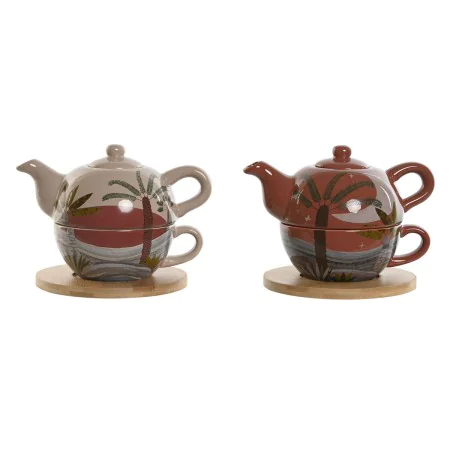 Teapot Home ESPRIT White Beige Terracotta Light Pink Dolomite 750 ml (2 Units) by Home ESPRIT, Tea and coffee sets - Ref: S30...