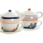 Tetera Home ESPRIT Azul Blanco Verde Rosa claro Dolomita 750 ml (2 Unidades) de Home ESPRIT, Servicio de té y café - Ref: S30...