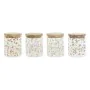 Bote DKD Home Decor Bambú Vidrio de Borosilicato Shabby Chic 700 ml 10 x 10 x 12,5 cm (4 Unidades) de DKD Home Decor, Almacen...