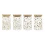 Boîte DKD Home Decor Bambou Verre Borosilicaté Shabby Chic 1 L 10 x 10 x 17 cm (4 Unités) de DKD Home Decor, Stockage des ali...