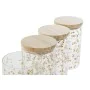 Barattolo DKD Home Decor Bambù Vetro Borosilicato Shabby Chic 1 L 10 x 10 x 17 cm (4 Unità) di DKD Home Decor, Conservazione ...