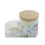 Bote DKD Home Decor Azul Branco Verde Natural Silicone Bambu Vidro de Borosilicato 700 ml 10 x 10 x 13 cm (2 Unidades) de DKD...