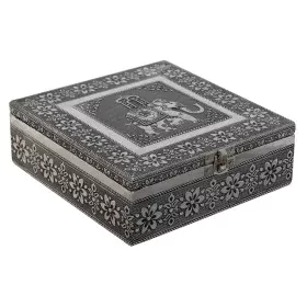 Guarda-Joias DKD Home Decor Prateado Azul celeste Madeira Alumínio 18 x 18 x 6 cm de DKD Home Decor, Organizadores de joias -...