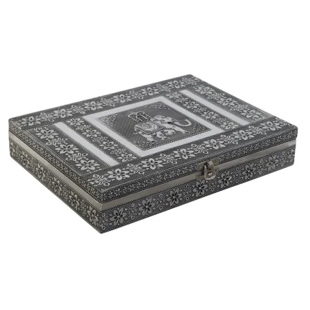 Caja-Joyero DKD Home Decor Plateado Azul cielo Madera Aluminio 27,5 x 20 x 5,4 cm de DKD Home Decor, Organizadores de joyas -...