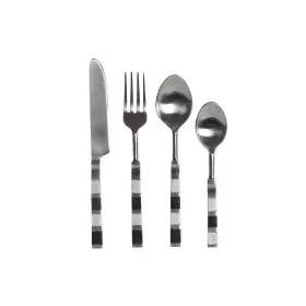 Cutlery DKD Home Decor Black Silver Resin Stainless steel 4,5 x 1,5 x 22 cm 16 Pieces by DKD Home Decor, Cutlery sets - Ref: ...