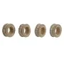 Anello portatovagliolo DKD Home Decor Naturale Juta Resina Alluminio 6 x 3 x 6 cm 4 Pezzi di DKD Home Decor, Anelli portatova...