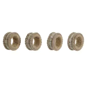 Anillo servilletero DKD Home Decor Natural Yute Resina Aluminio 6 x 3 x 6 cm 4 Piezas de DKD Home Decor, Servilleteros - Ref:...