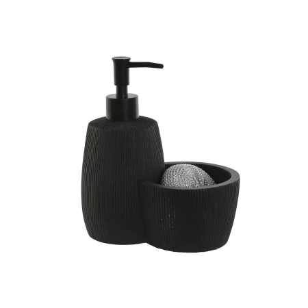 Dispensador de Sabão Home ESPRIT Preto Resina ABS 15 x 8,7 x 18,5 cm de Home ESPRIT, Suportes e dispensadores - Ref: S3054944...