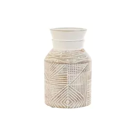 Vase Home ESPRIT White Natural Mango wood Colonial 15 x 15 x 38 cm by Home ESPRIT, Vases - Ref: S3054955, Price: 34,94 €, Dis...