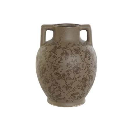 Vase Home ESPRIT Braun grün Steingut Pflanzenblatt 17 x 17 x 22 cm von Home ESPRIT, Vasen - Ref: S3054958, Preis: 11,98 €, Ra...