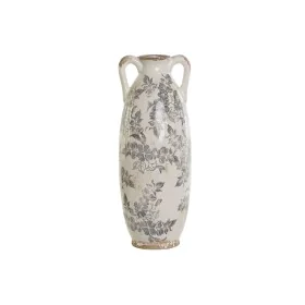 Vase Home ESPRIT White Brown Grey Stoneware Leaf of a plant 13 x 13 x 35 cm by Home ESPRIT, Vases - Ref: S3054959, Price: 12,...