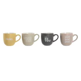 Ensemble de 4 mugs Home ESPRIT Jaune Beige Gris Rose Porcelaine 410 ml 13 x 9 x 9,4 cm de Home ESPRIT, Tasses - Réf : S305503...