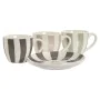 Set of 6 Cups with Plate Home ESPRIT Green Beige Grey Porcelain 90 ml 8,5 x 6,2 x 5,5 cm by Home ESPRIT, Cups - Ref: S3055037...