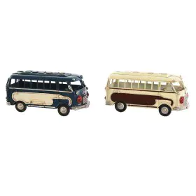 Figura Decorativa Home ESPRIT Azul Branco Autocarro Vintage 17 x 7 x 8 cm (2 Unidades) de Home ESPRIT, Adornos - Ref: S305507...