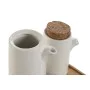 Set olio e aceto Home ESPRIT Bianco Bambù Gres 20,6 x 12 x 18 cm di Home ESPRIT, Dosatori di condimenti e spezie - Rif: S3055...