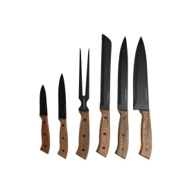 Knife Set Home ESPRIT Black Stainless steel Acacia 4 x 1 x 33 cm 6 Pieces by Home ESPRIT, Knives - Ref: S3055114, Price: 20,2...