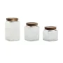 Conjunto de 3 Potes Home ESPRIT Natural Cristal Acácia 500 ml 750 ml 1 L 9,5 x 9,5 x 17,5 cm de Home ESPRIT, Armazenamento de...