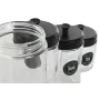 Set de 4 Boites Home ESPRIT Noir Métal Verre 1 L 1,5 L 1,8 L 10,4 x 10,4 x 26,4 cm de Home ESPRIT, Stockage des aliments - Ré...