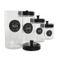 Set de 4 Boites Home ESPRIT Noir Métal Verre 1 L 1,5 L 1,8 L 10,4 x 10,4 x 26,4 cm de Home ESPRIT, Stockage des aliments - Ré...