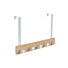 Ganchos para Portas Home ESPRIT Branco Metal Bambu 38,5 x 4,8 x 25,5 cm de Home ESPRIT, Ganchos para pendurar - Ref: S3055162...