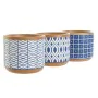 Plantador Home ESPRIT Azul Branco Cimento 12 x 12 x 10,5 cm (3 Unidades) de Home ESPRIT, Vasos - Ref: S3055220, Preço: 8,81 €...