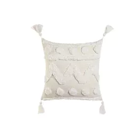 Coussin Home ESPRIT Blanc Pompons Boho 45 x 15 x 45 cm de Home ESPRIT, Coussins - Réf : S3055252, Prix : 15,29 €, Remise : %