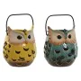 Lantern Home ESPRIT Yellow Jade Metal Porcelain Owl 12 x 12 x 15 cm (2 Units) by Home ESPRIT, Candelabras and candle holders ...