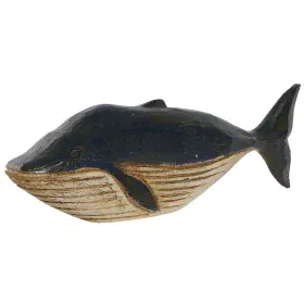 Figura Decorativa Home ESPRIT Blanco Azul marino Ballena 40 x 7 x 12 cm de Home ESPRIT, Adornos - Ref: S3055451, Precio: 11,9...