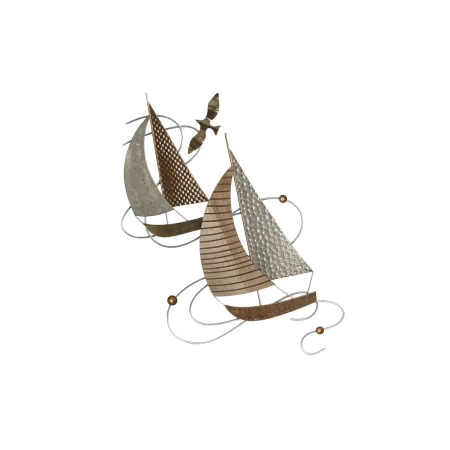 Wall Decoration Home ESPRIT Brown Golden Yachts 42,5 x 4 x 77,5 cm by Home ESPRIT, Ornaments - Ref: S3055473, Price: 30,50 €,...