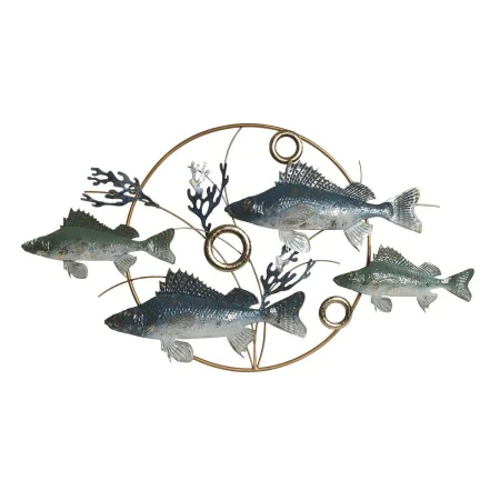 Décoration murale Home ESPRIT Bleu Doré méditerranéen Poissons 91 x 4,5 x 50 cm de Home ESPRIT, Objets de décoration - Réf : ...