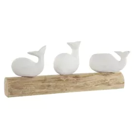 Figurine Décorative Home ESPRIT Blanc Naturel Baleine méditerranéen 52 x 12 x 21 cm de Home ESPRIT, Objets de décoration - Ré...