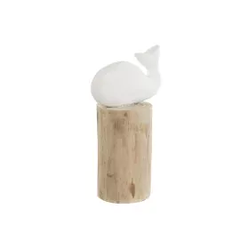 Figura Decorativa Home ESPRIT Branco Natural Baleia Mediterrâneo 17 x 10 x 28 cm de Home ESPRIT, Adornos - Ref: S3055483, Pre...