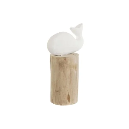 Figura Decorativa Home ESPRIT Blanco Natural Ballena Mediterráneo 17 x 10 x 28 cm de Home ESPRIT, Adornos - Ref: S3055483, Pr...