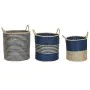 Juego de Cestas Home ESPRIT Azul Natural Yute Hierba marina Mediterráneo 43 x 43 x 54 cm (3 Piezas) de Home ESPRIT, Cajas - R...