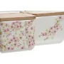 Saleiro com Tampa Home ESPRIT Branco Cor de Rosa Lilás Bambu 750 ml 14 x 12,5 x 12 cm (2 Unidades) de Home ESPRIT, Dosificado...