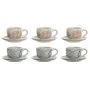 Lot de tasses avec soucoupes Home ESPRIT Bleu Beige Métal Dolomite 180 ml 20 x 18 x 20 cm (2 Unités) de Home ESPRIT, Tasses -...