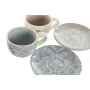 Juego de Tazas con Platos Home ESPRIT Azul Beige Metal Dolomita 180 ml 20 x 18 x 20 cm (2 Unidades) de Home ESPRIT, Tazas - R...