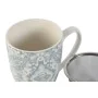 Cup with Tea Filter Home ESPRIT Blue Beige Stainless steel Porcelain 380 ml (2 Units) by Home ESPRIT, Cups - Ref: S3055520, P...