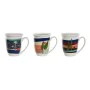 Taza con Filtro para Infusiones Home ESPRIT Azul Verde Acero Inoxidable Porcelana Tropical 380 ml (3 Unidades) de Home ESPRIT...