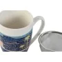 Taza con Filtro para Infusiones Home ESPRIT Azul Verde Acero Inoxidable Porcelana Tropical 380 ml (3 Unidades) de Home ESPRIT...