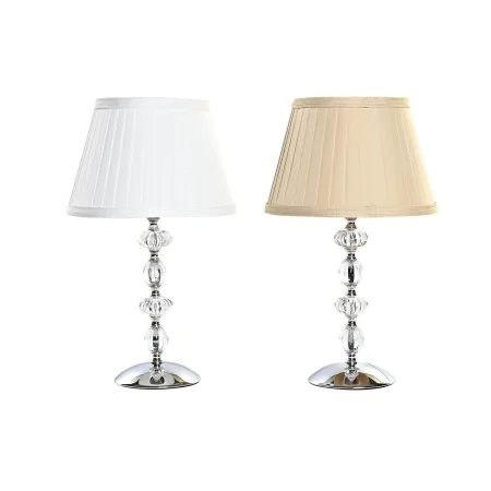 Lampada da tavolo Home ESPRIT Bianco Beige Metallo Cristallo 25 x 25 x 42 cm (2 Unità) di Home ESPRIT, Lampade da tavolo e ab...