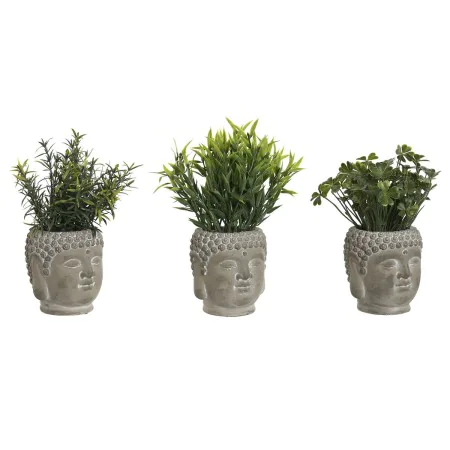 Plante décorative Home ESPRIT Polyéthylène Ciment Buda 10 x 10 x 21 cm (3 Unités) de Home ESPRIT, Plantes artificielles - Réf...